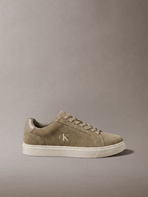 ck baseline - sneakers con signature logo in camoscio  da uomini calvin klein