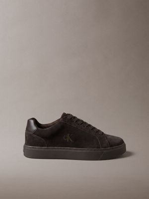 ck baseline - sneakers con signature logo in camoscio  da uomini calvin klein