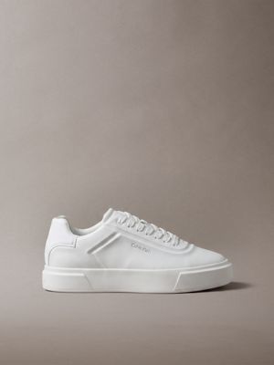 premier - sneakers in pelle con logo  da uomini calvin klein