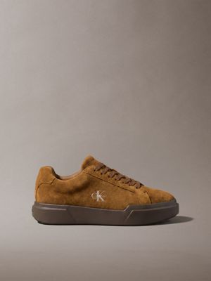 ck avenue - sneakers in camoscio con logo  da uomini calvin klein