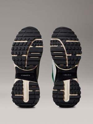 trailblazer - sneakers in pelle scamosciata coal/deco green/granite road da uomini calvin klein