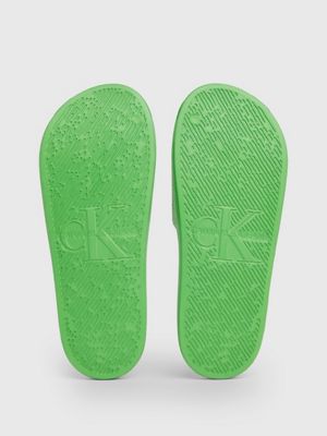 classic green textured sliders for women calvin klein jeans