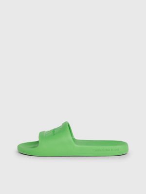 classic green textured sliders for women calvin klein jeans