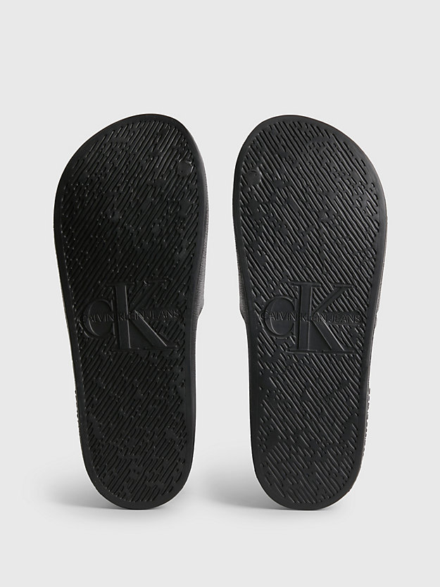BLACK Textured Sliders for women CALVIN KLEIN JEANS