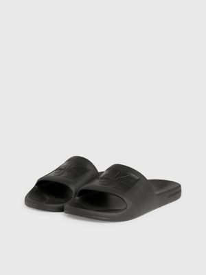 Women's black calvin klein sliders sales