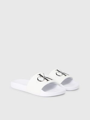 Calvin klein viggo cheap logo sliders in white