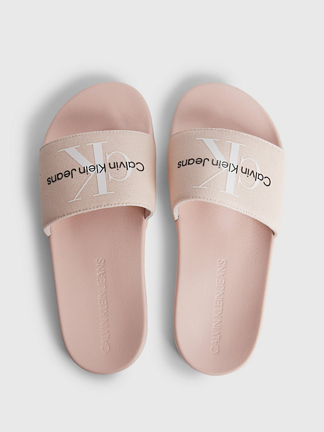 pink recycelte canvas-slippers für damen - calvin klein jeans
