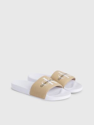 Calvin klein sliders womens hot sale white