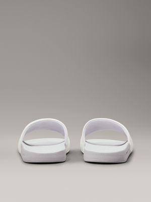 bright white/oyster mushroom canvas sliders for women calvin klein jeans