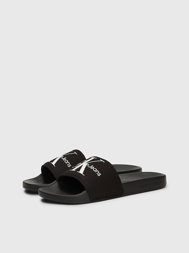 black recycelte canvas-slippers für damen - calvin klein jeans