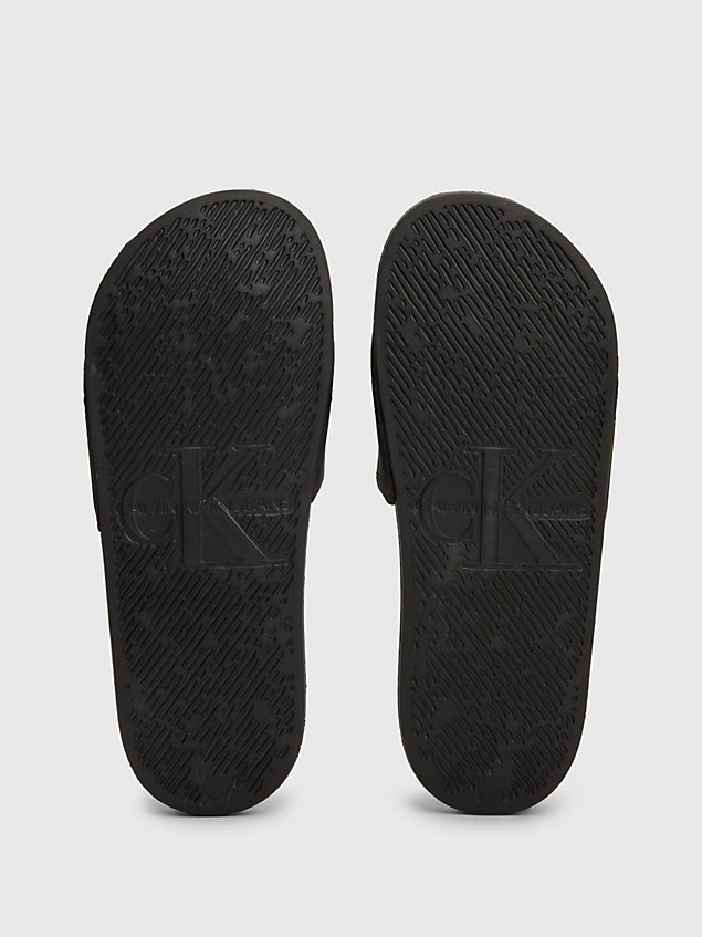 black sliders van gerecycled canvas voor dames - calvin klein jeans