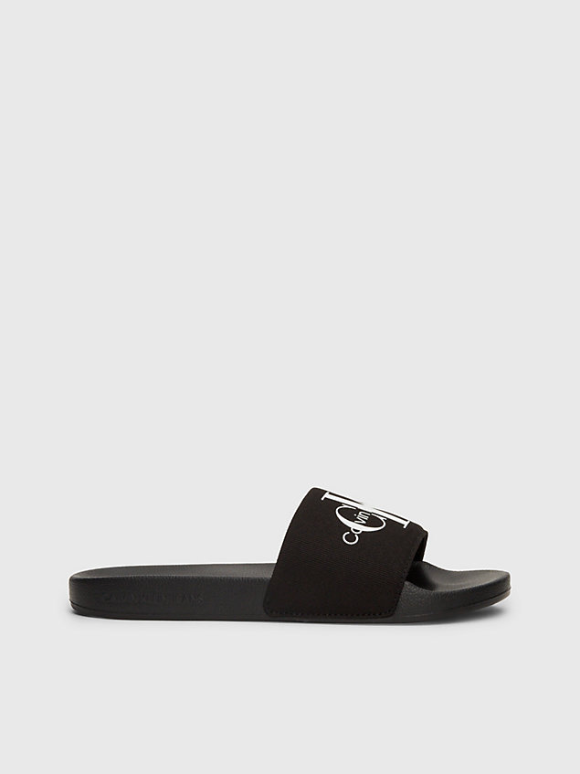 black recycled canvas sliders for women calvin klein jeans