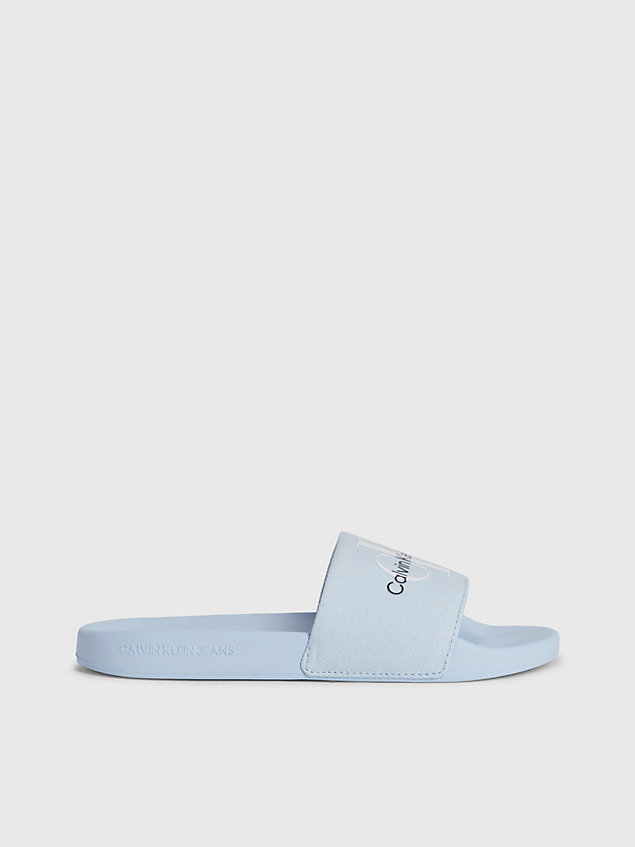 blue slippers aus canvas für damen - calvin klein jeans