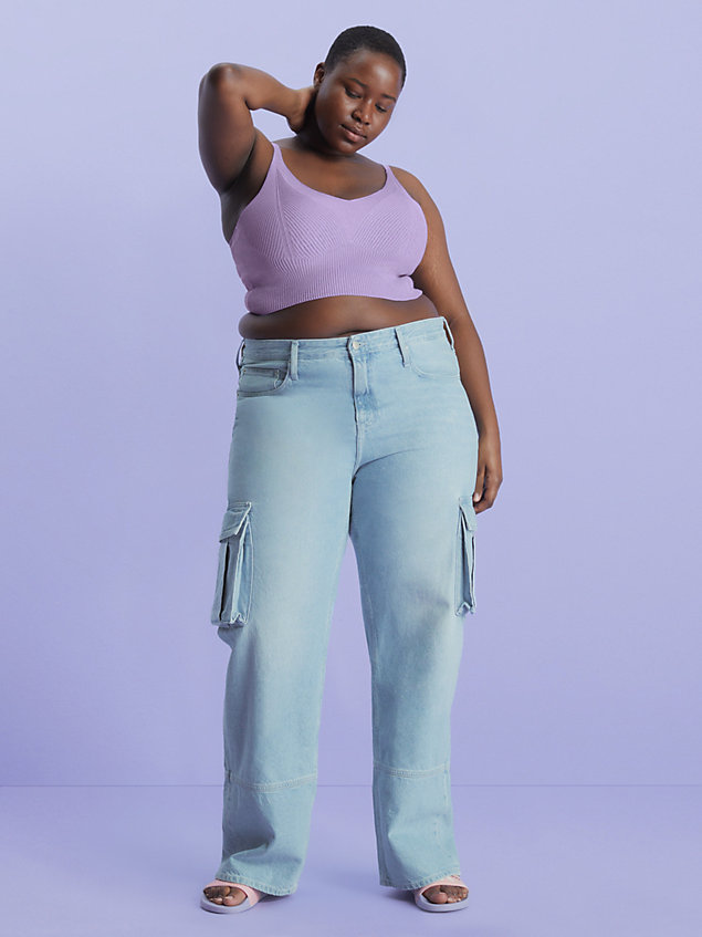 tongs en toile recyclée purple pour femmes calvin klein jeans