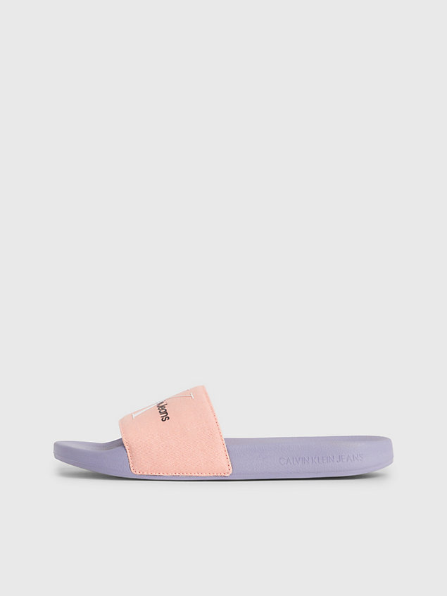 purple recycelte canvas-slippers für damen - calvin klein jeans
