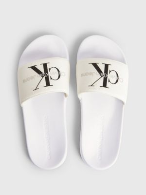 Womens white calvin klein hot sale sliders