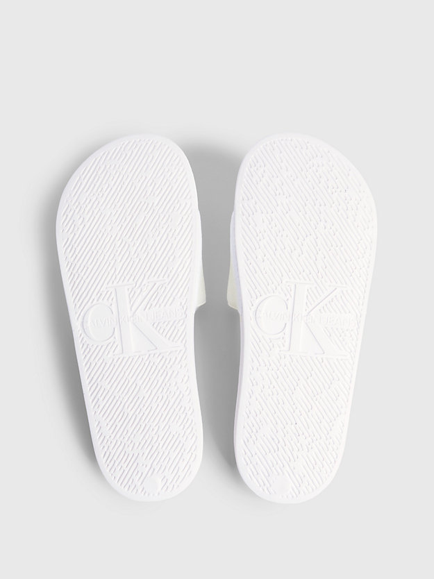 creamy white / bright white canvas sliders for women calvin klein jeans