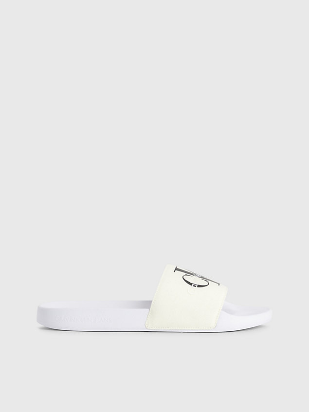 white recycelte canvas-slippers für damen - calvin klein jeans