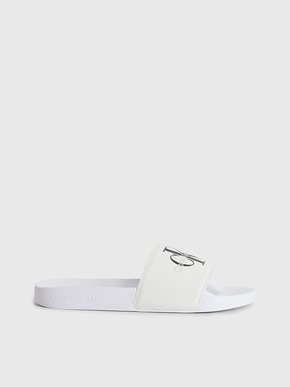 WHITE Recycled Canvas Sliders undefined women Calvin Klein