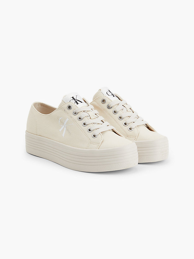 EGGSHELL Recycled Canvas Platform Trainers for women CALVIN KLEIN JEANS