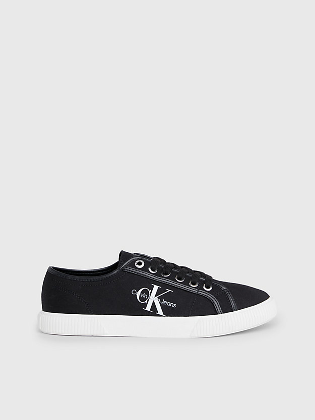 black / white canvas trainers for women calvin klein jeans