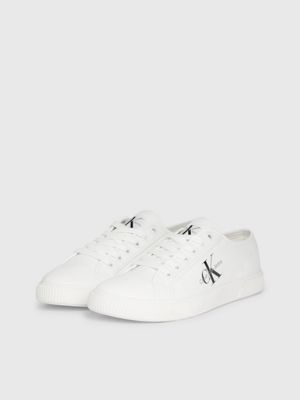 Calvin klein ireland canvas shop white plimsoll trainers