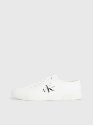 Calvin klein ireland canvas shop white plimsoll trainers