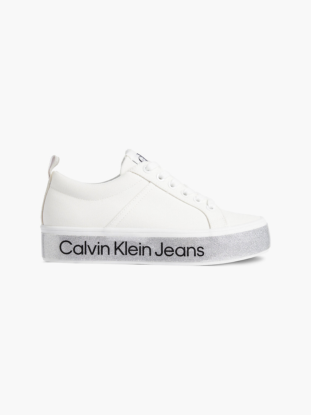 BRIGHT WHITE Gerecyclede Glitter Plateausneakers undefined dames Calvin Klein