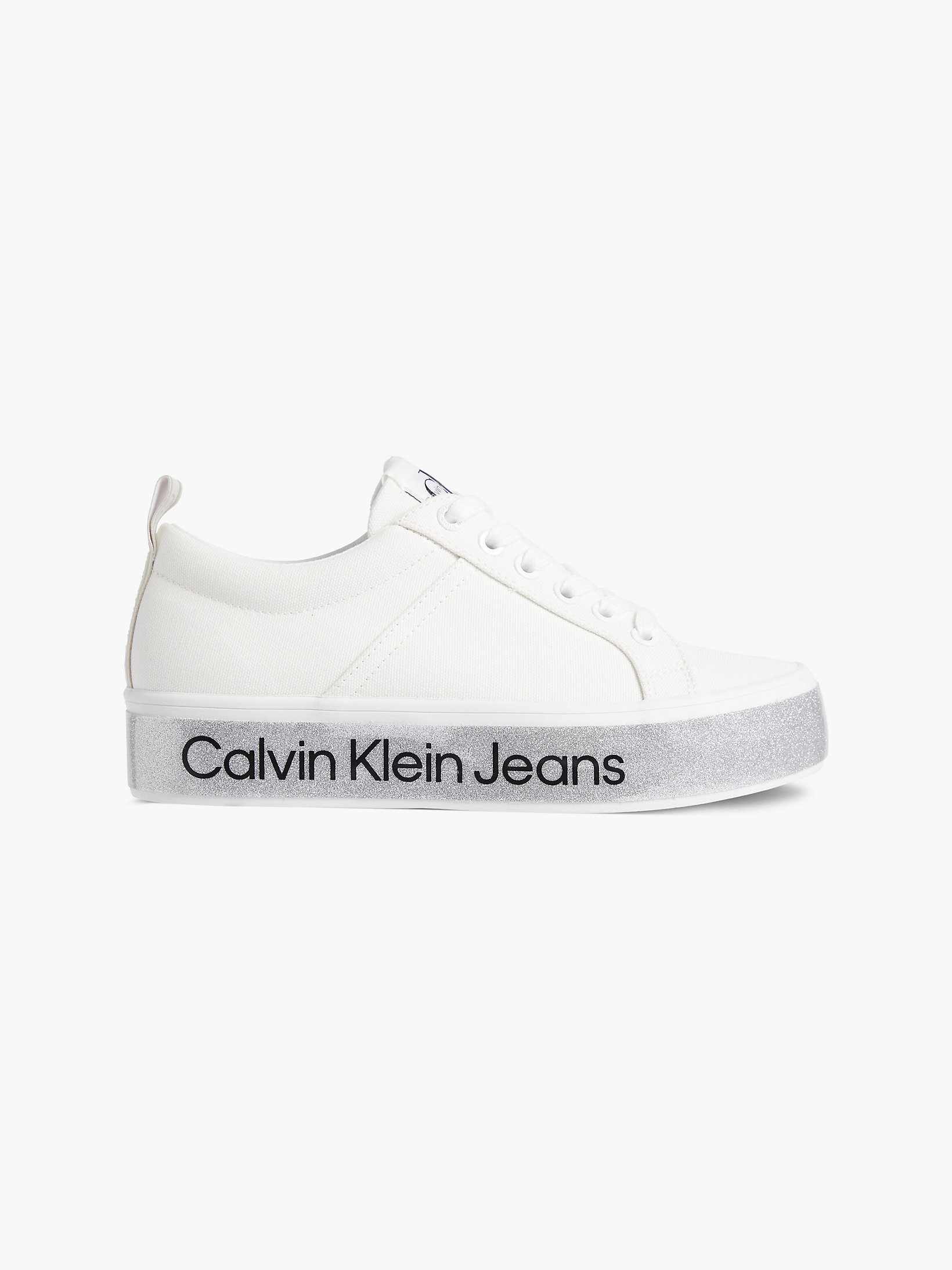 Bright White > Brokatowe Buty Sportowe Na Platformie Z Przetworzonych Materiałów > undefined Kobiety - Calvin Klein