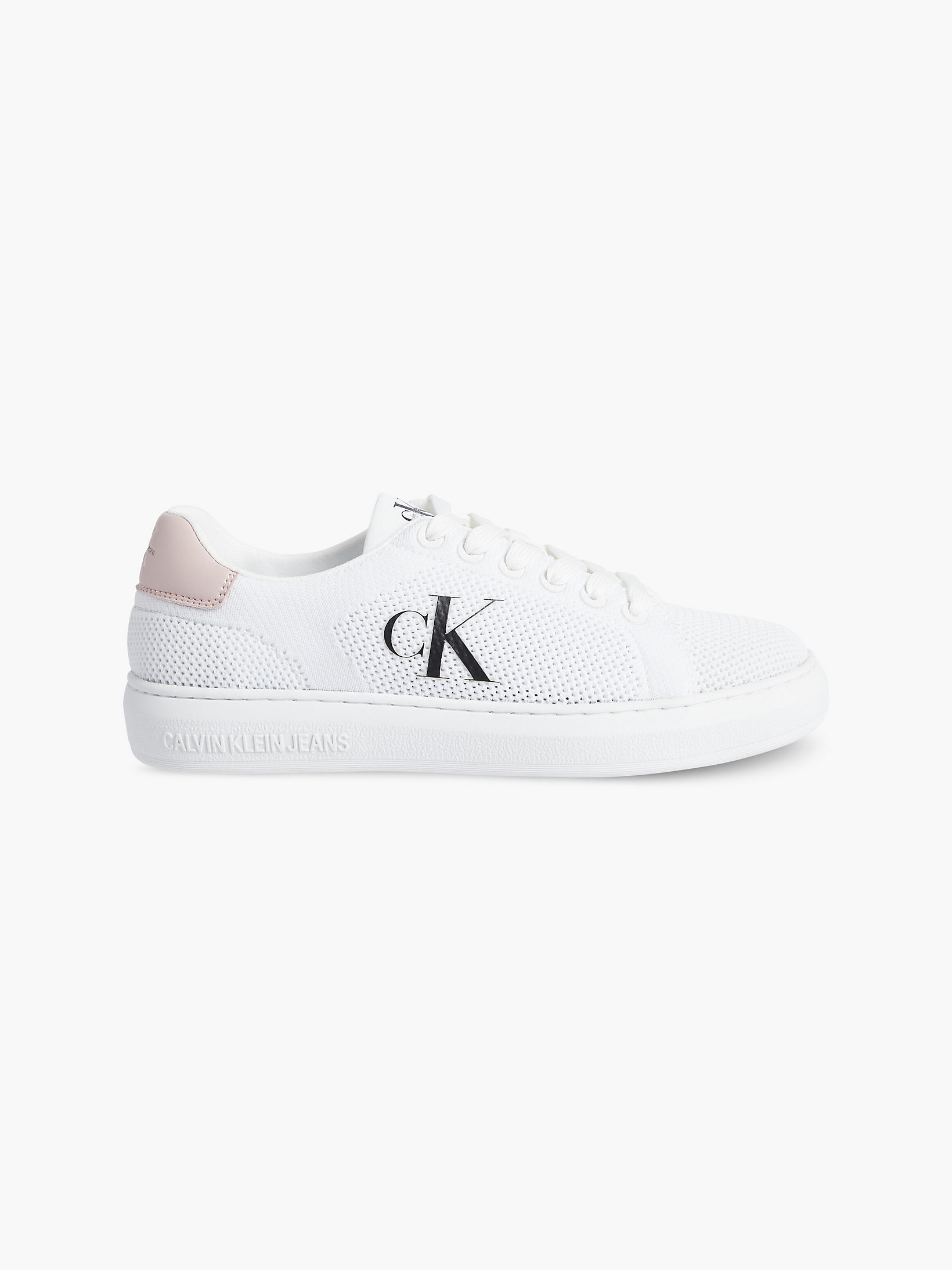 Bright White Recycled Knit Trainers undefined women Calvin Klein