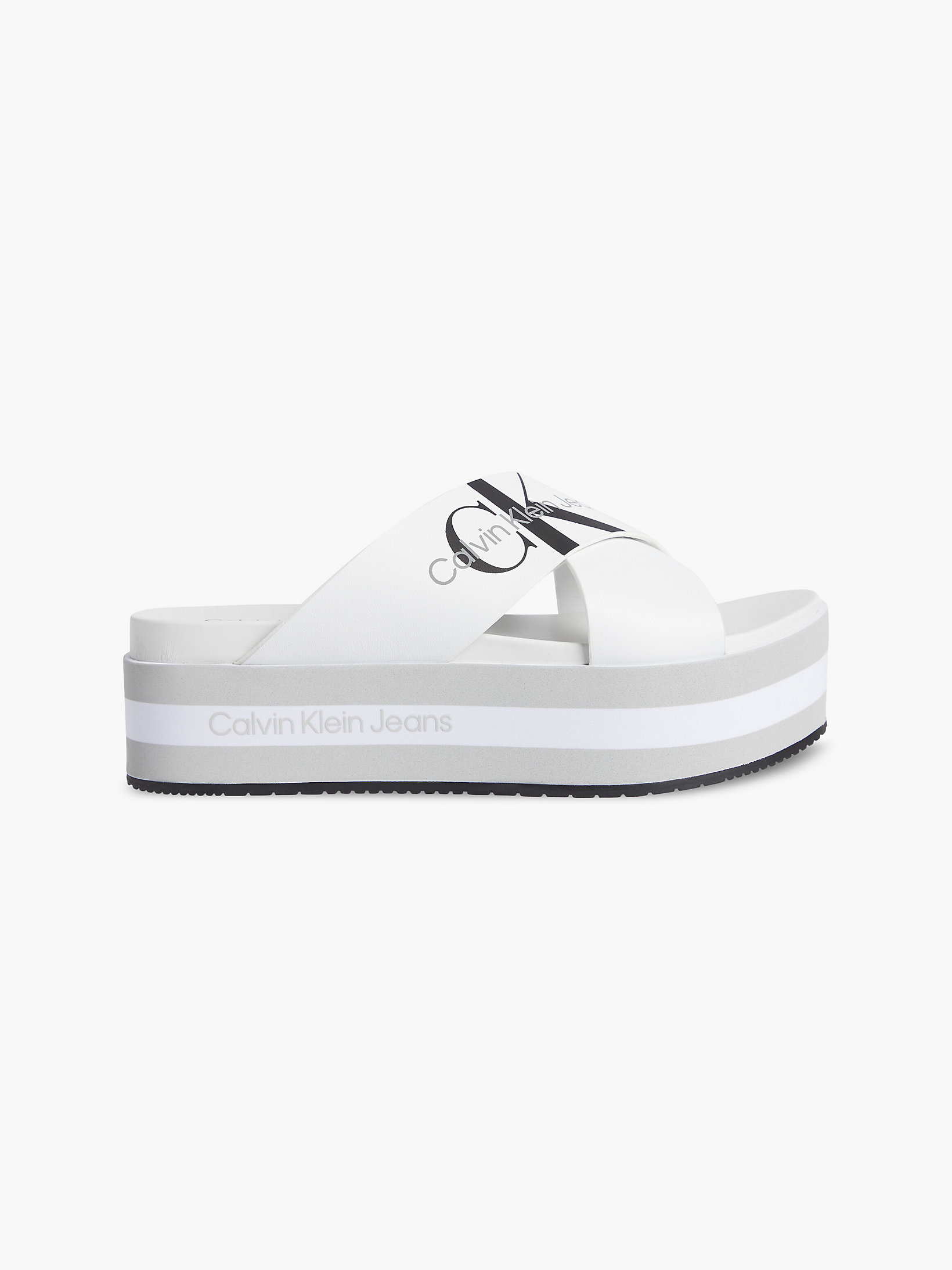 Bright White Leather Platform Sandals undefined women Calvin Klein