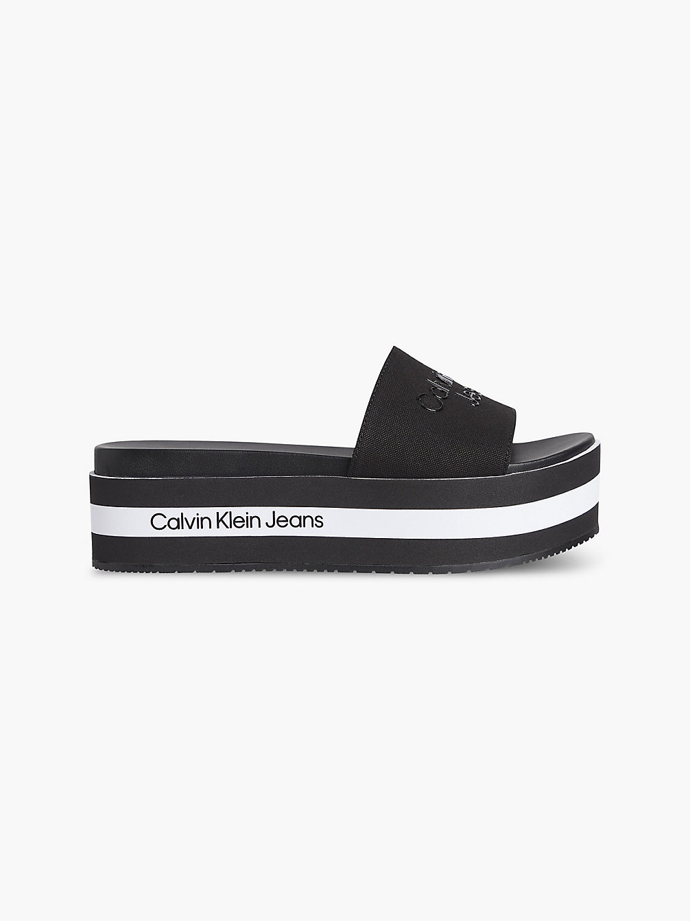 BLACK Sandales À Plateforme En Toile Recyclée undefined femmes Calvin Klein