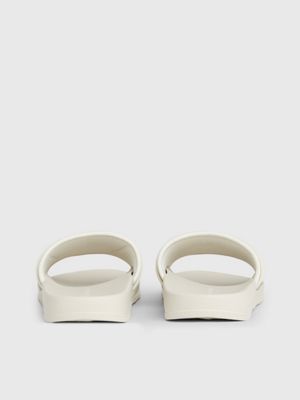 eggshell/creamy white logo sliders for women calvin klein jeans