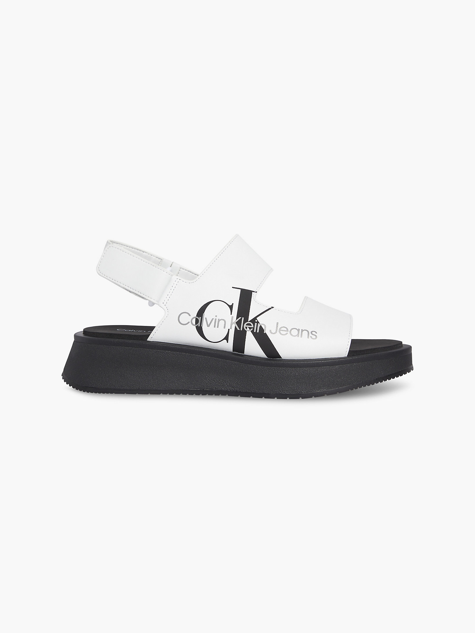 Bright White Leather Sandals undefined women Calvin Klein