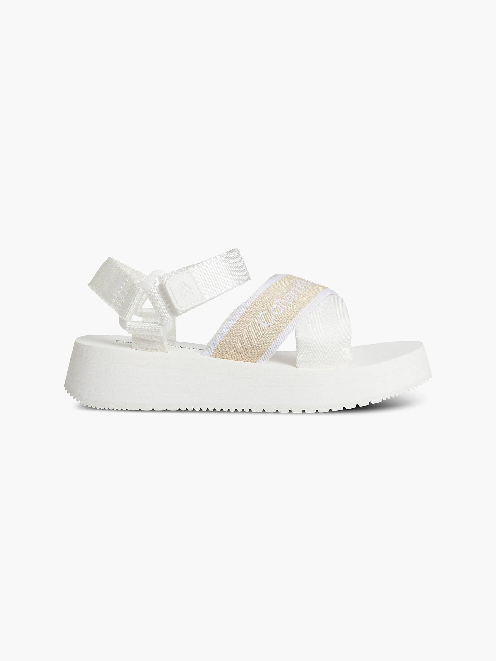 Bright White Recycled Platform Wedge Sandals undefined women Calvin Klein