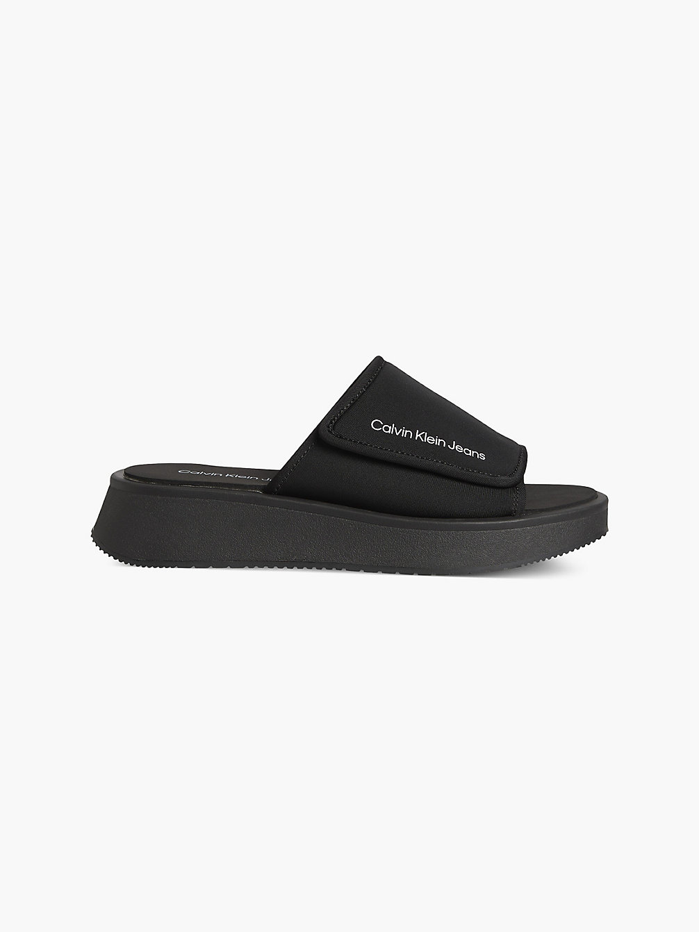 BLACK Recycled Neoprene Platform Wedge Sandals undefined women Calvin Klein