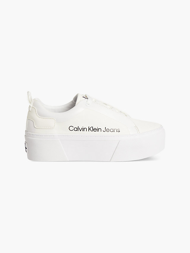 White/offwhite Baskets À Plateforme En Toile Recyclée undefined femmes Calvin Klein