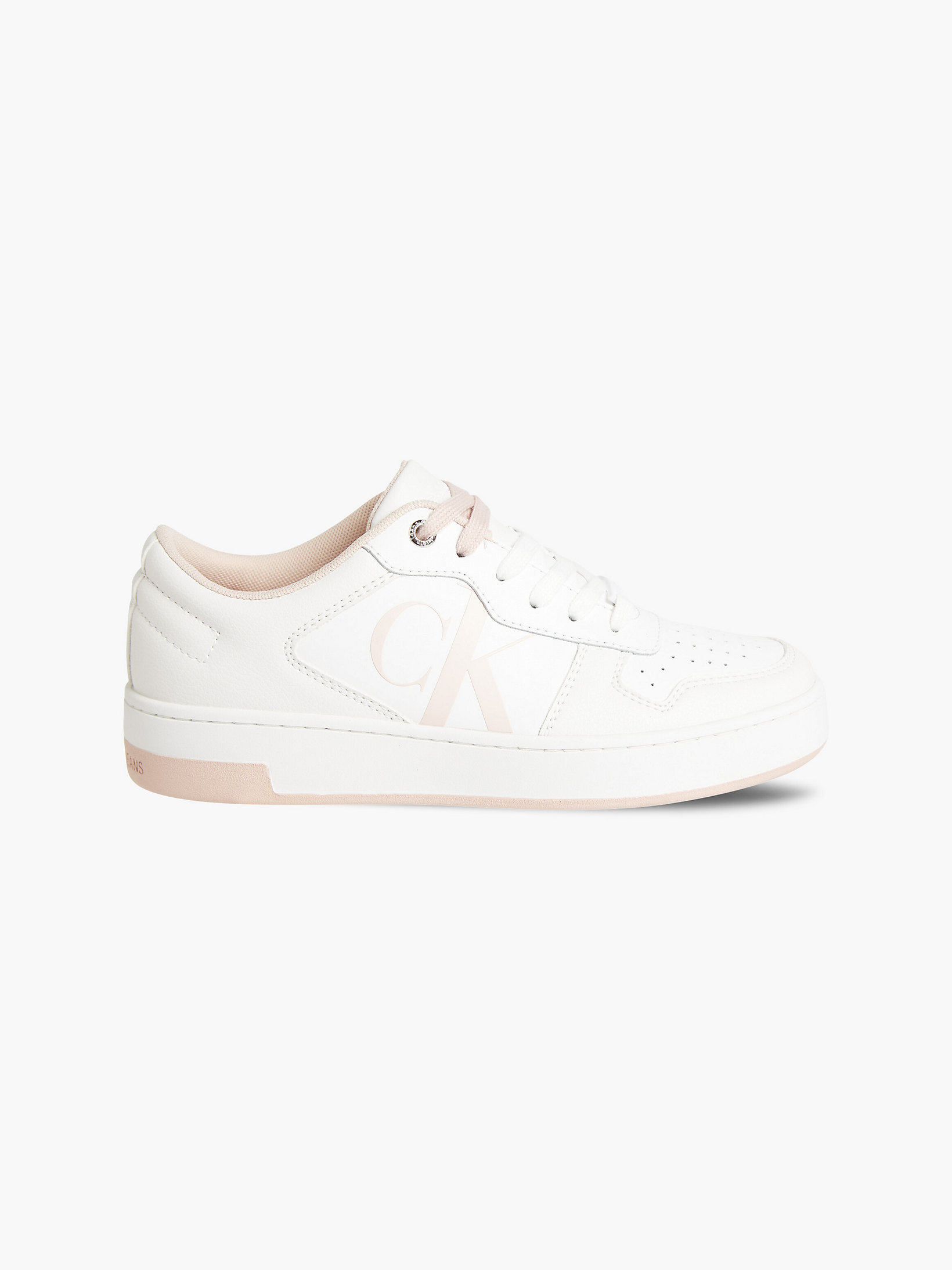 White/pink Blush Leather Trainers undefined women Calvin Klein