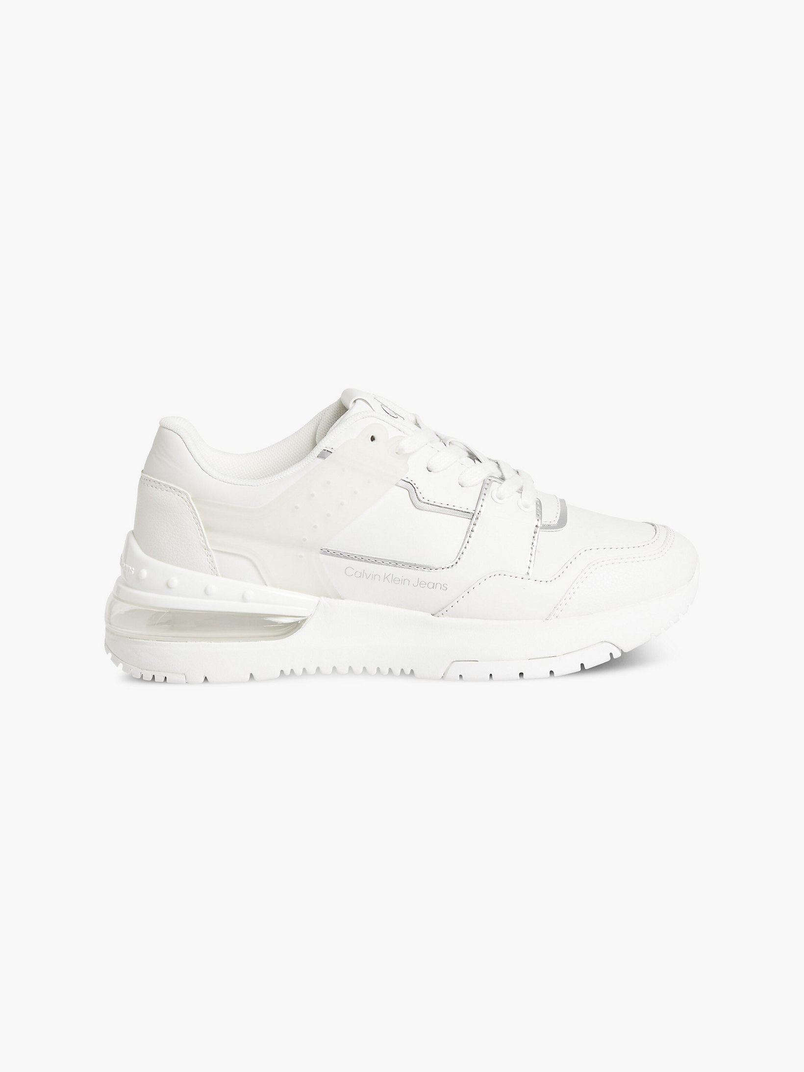 Bright White Leather Trainers undefined women Calvin Klein