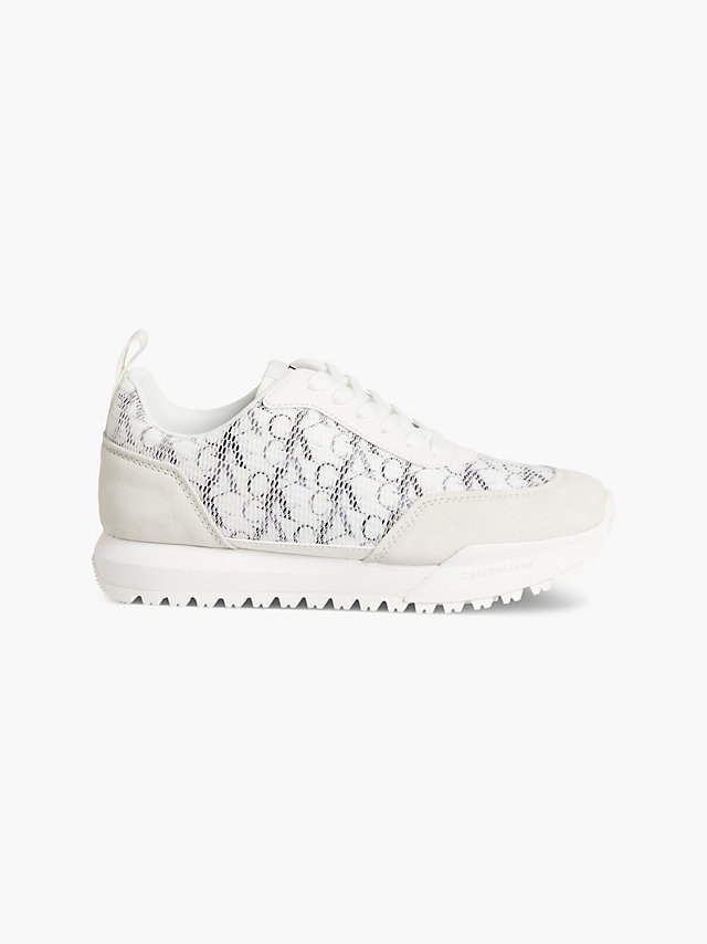 Bright White Recycled Mesh Trainers undefined women Calvin Klein