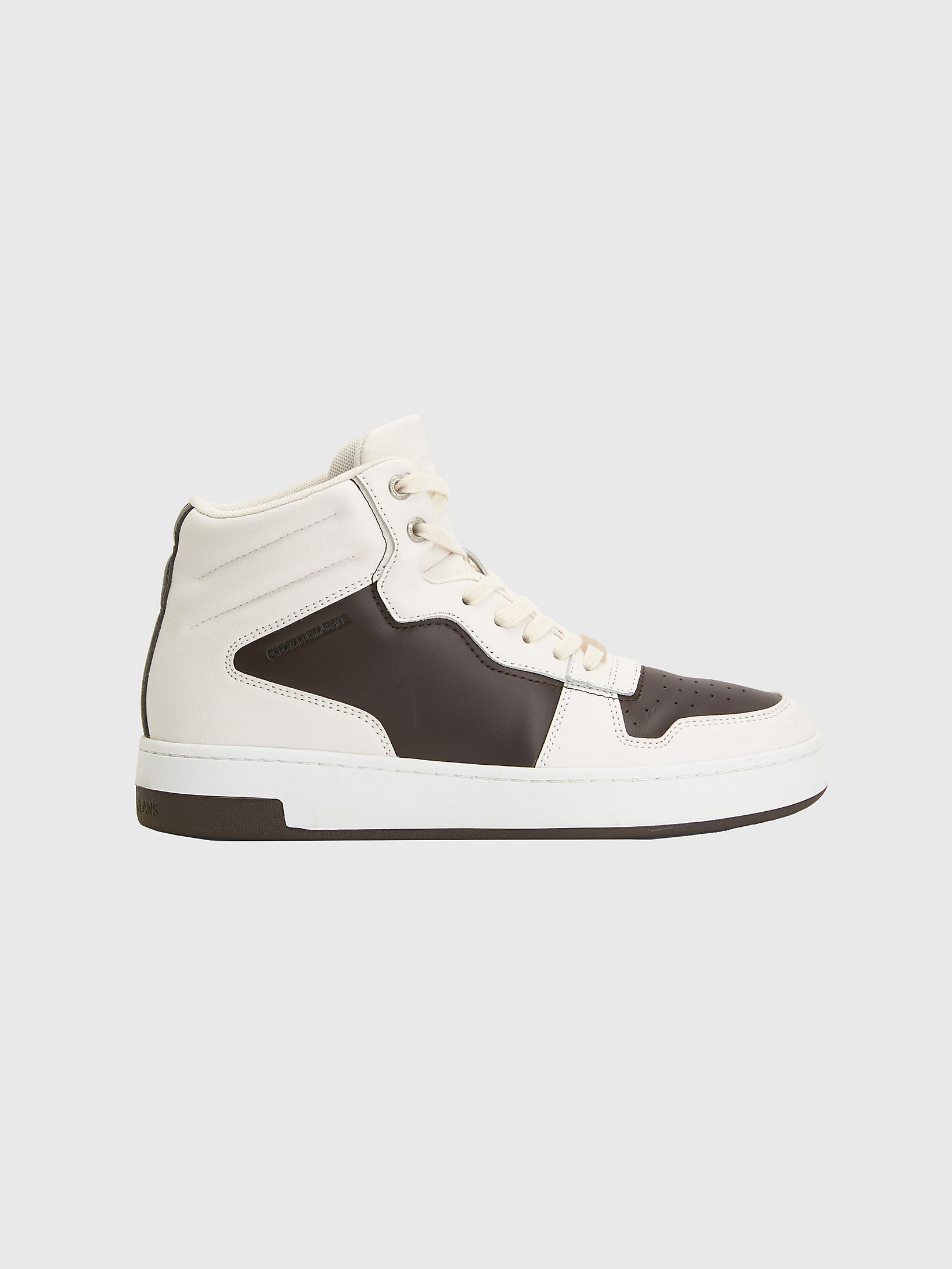 Natural Off White/ Truffle Brown High-Top Trainers undefined women Calvin Klein