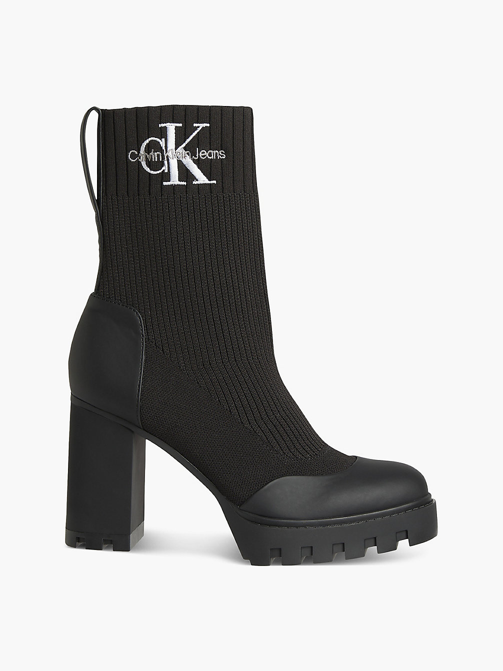 BLACK Heeled Platform Sock Boots undefined women Calvin Klein