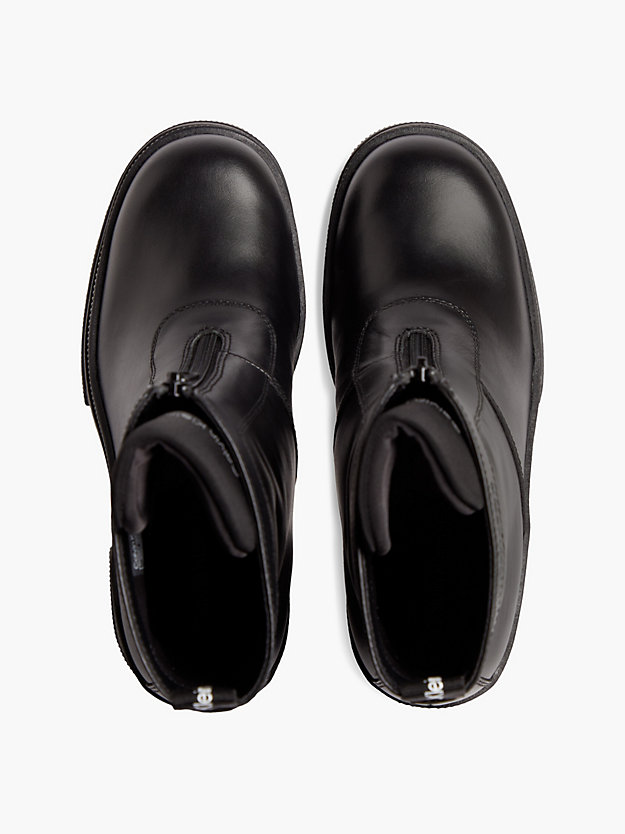 BLACK Chunky Stiefel mit Absatz aus Leder für Damen CALVIN KLEIN JEANS