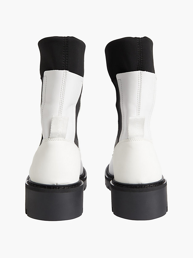 BRIGHT WHITE Leather Chelsea Boots for women CALVIN KLEIN JEANS