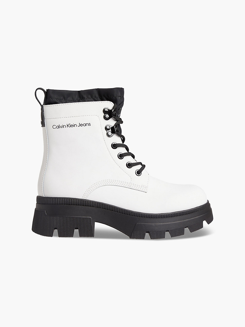 BRIGHT WHITE Leather Chunky Platform Boots undefined women Calvin Klein