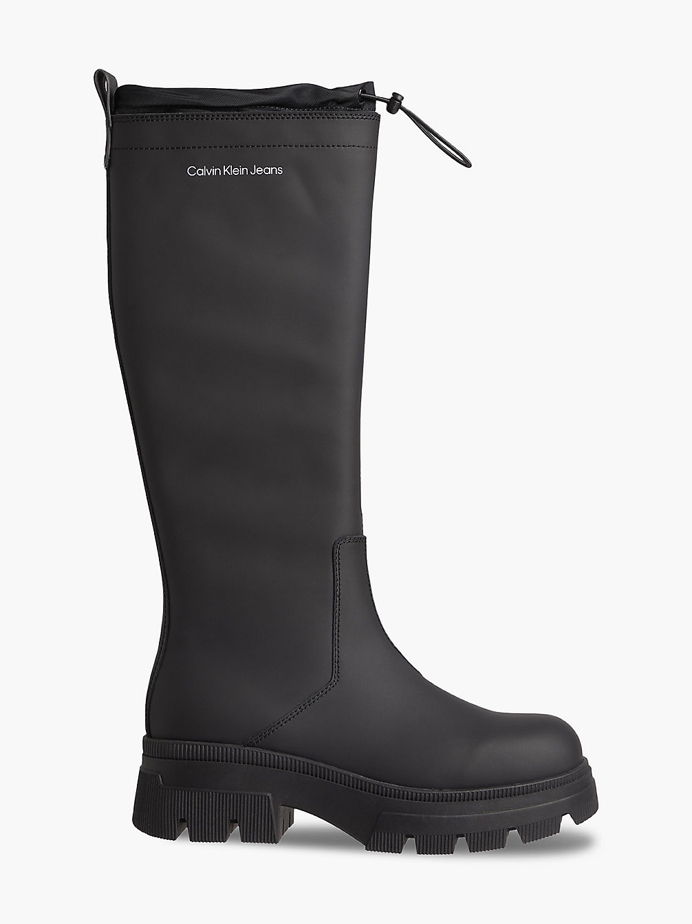 BLACK Leather Chunky Platform Boots undefined women Calvin Klein