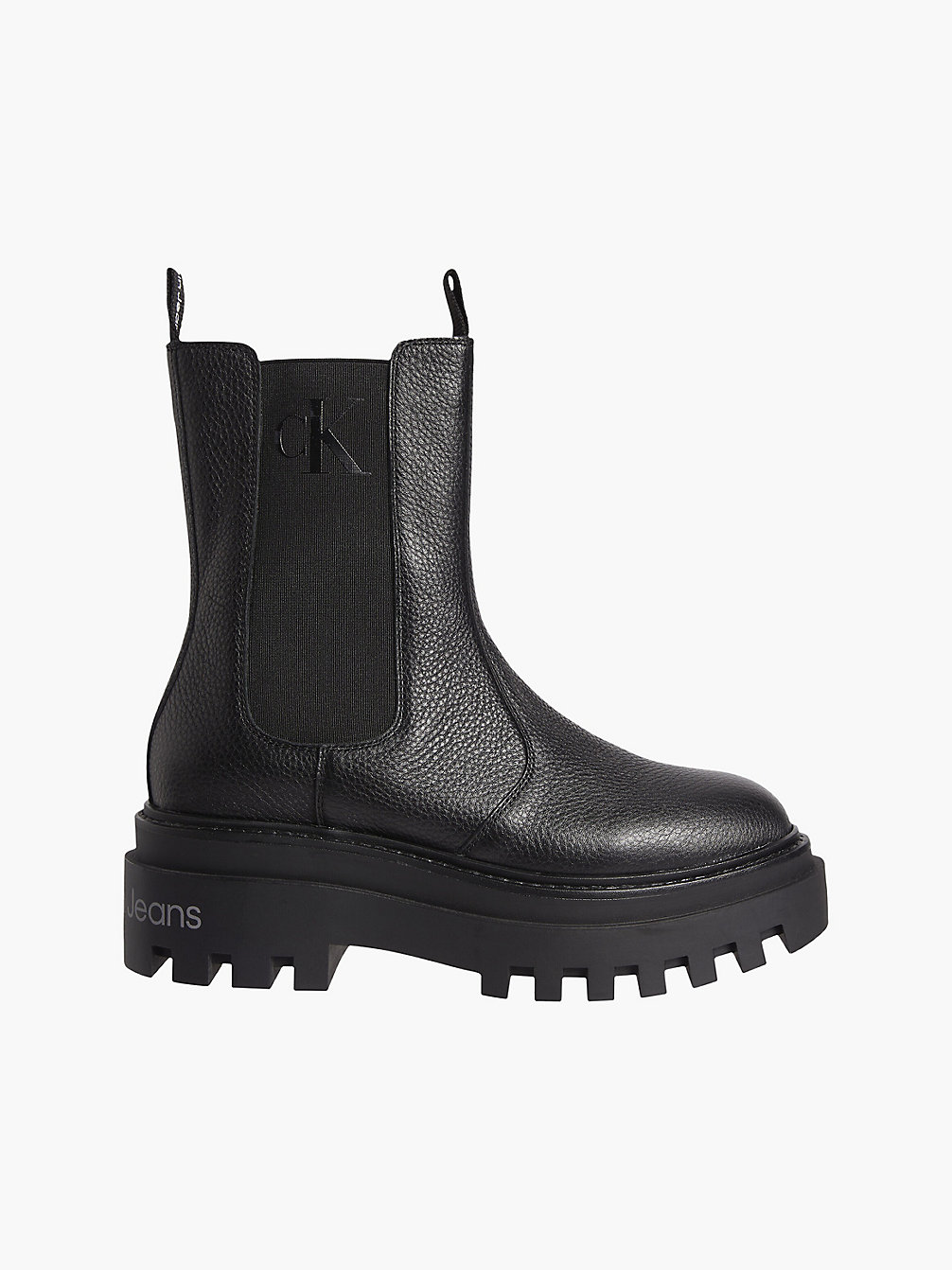 BLACK Chelsea-Boots Aus Leder Mit Plateau-Sohle undefined Damen Calvin Klein