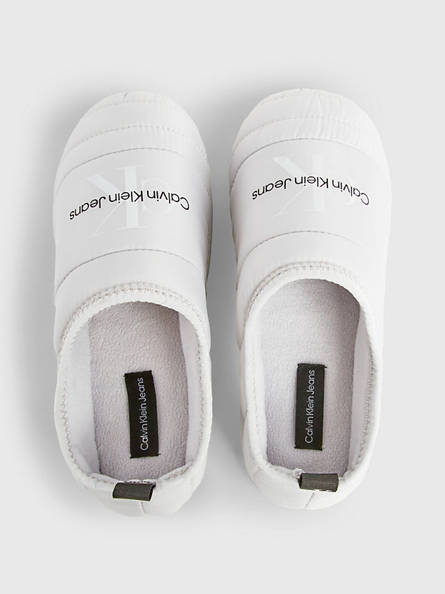 grey doorgestikte slippers voor dames - calvin klein jeans