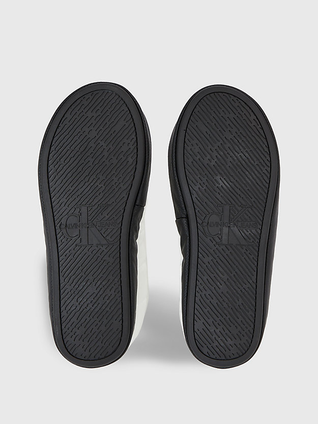 bright white/black doorgestikte slippers voor dames - calvin klein jeans