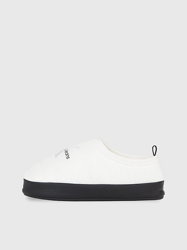 bright white/black quilted slippers for women calvin klein jeans